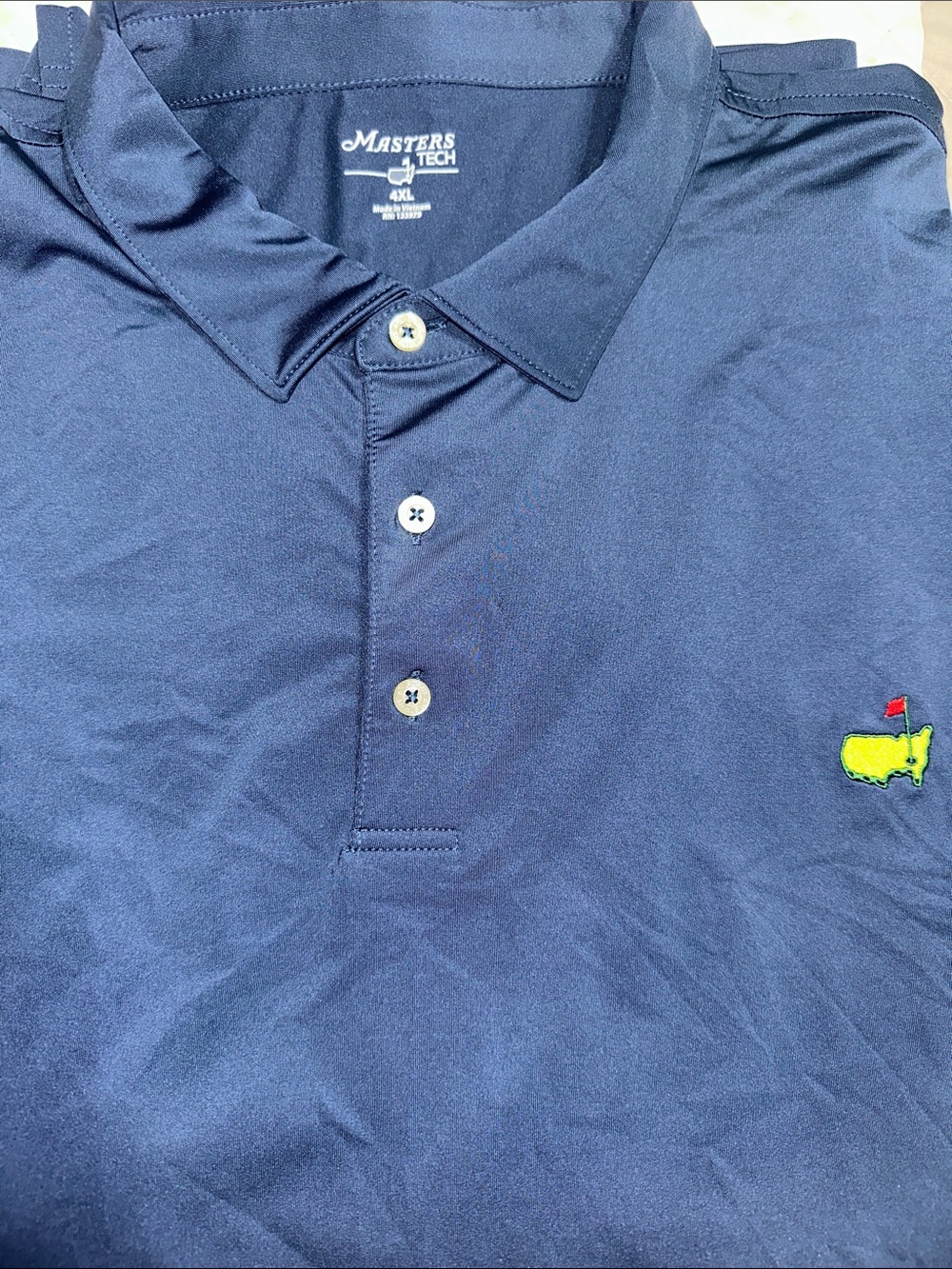 Masters Navy Golf Polo with Embroidered Logo